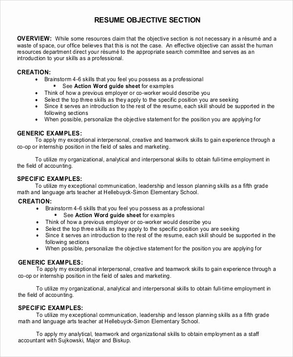 Generic Objective for Resume Lovely What is the Objective Section A Resume Resume Ideas