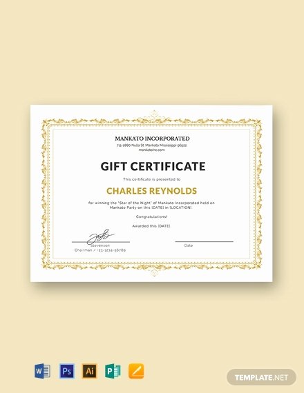 Gift Certificate Template Pages Elegant Free Fancy Gift Certificate Template Download 570