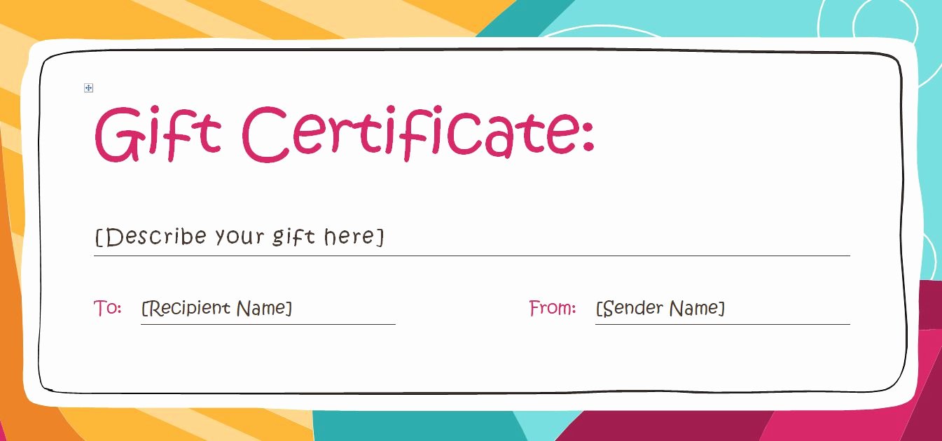Gift Certificate Template Pages Unique Full Page Gift Certificate Template