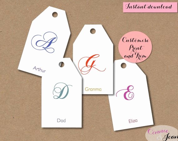 Gift Tag Template Word Beautiful Items Similar to Gift Tags Diy Script Initial Tags
