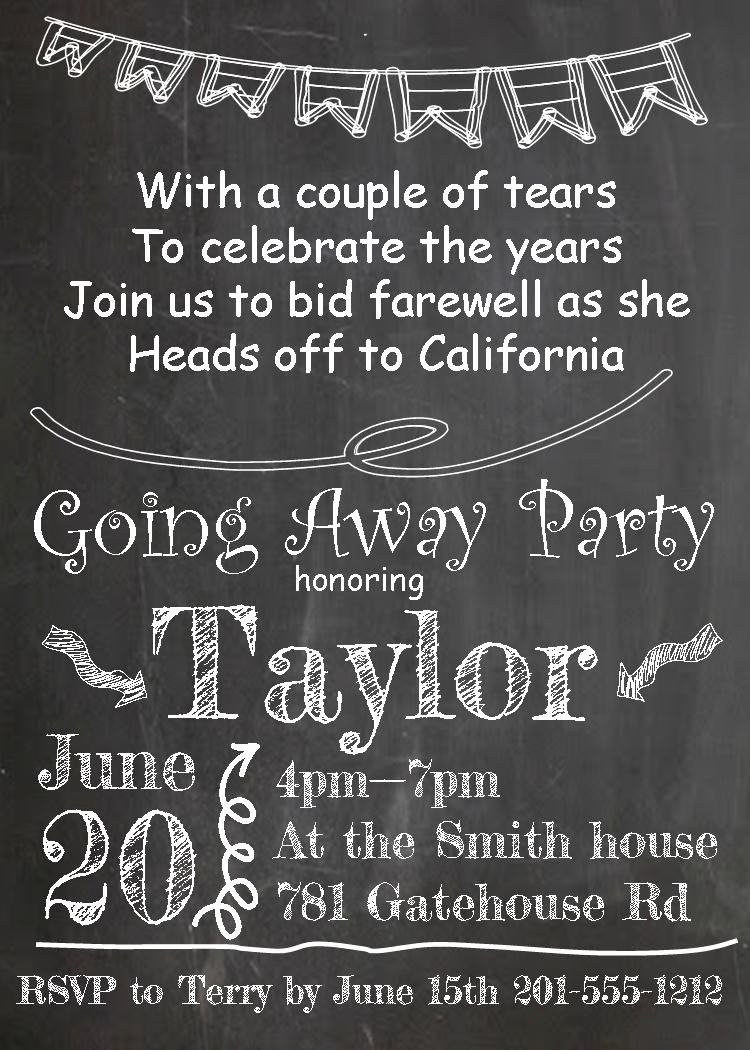 Going Away Party Invitation Unique Going Away Party Invitations New Selections 2017