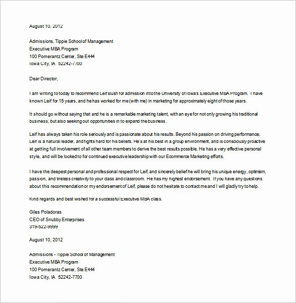 Grad School Letter Of Recommendation Fresh Letter Of Re Mendation for Graduate School – 10 Free