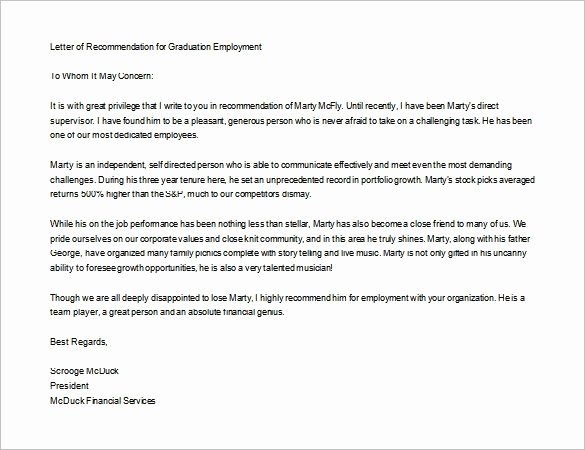 Grad School Letter Of Recommendation New Sample Letter Re Mendation for Graduate School From