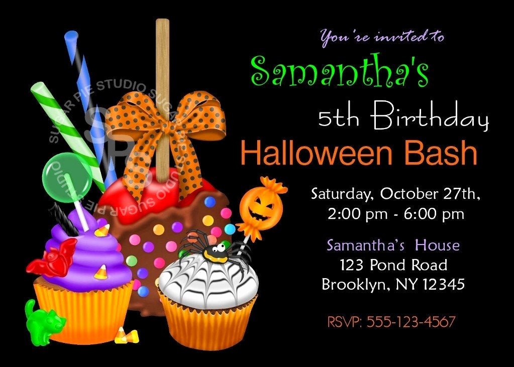 Halloween Birthday Party Invitations Inspirational Printable Halloween Birthday Party Invitation Custom