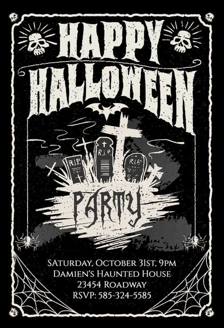 Halloween Party Invitation Template Beautiful Halloween Party Invitation Templates Free