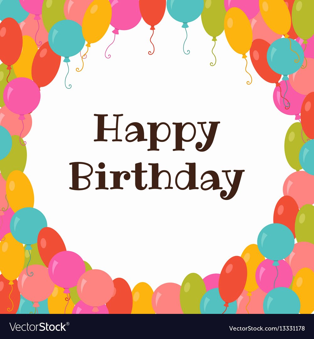 Happy Birthday Card Template Luxury Happy Birthday Card Template with Colorful Vector Image