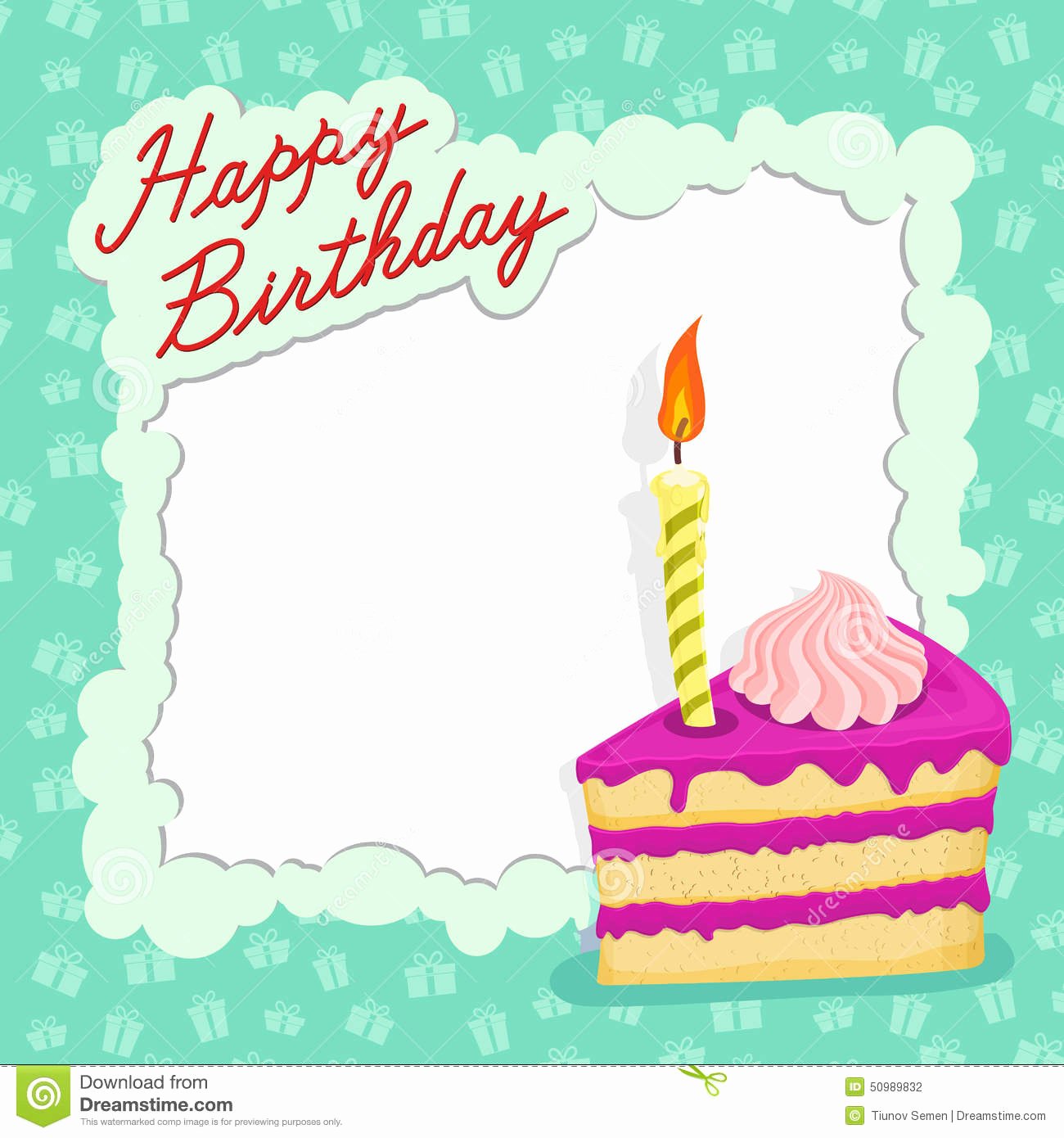 Happy Birthday Card Template Unique Happy Birthday Cake Card Stock Vector Illustration Of