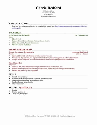 High School Resume Builder Awesome the High School Resume Serves Multiple Purposes Such as