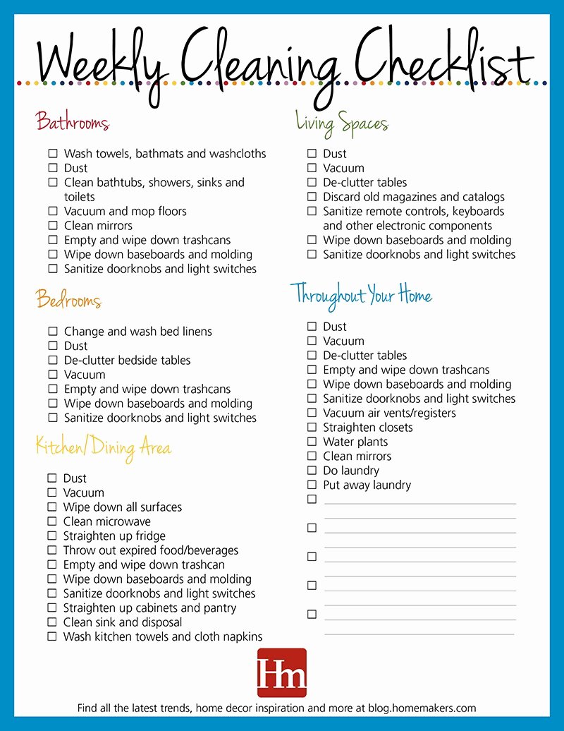 House Cleaning Checklist Template Best Of Free Printables Daily Weekly &amp; Monthly Cleaning Schedule