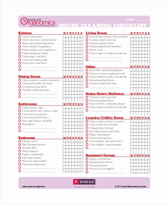 House Cleaning Checklist Template Inspirational Editable Cleaning Schedule Template