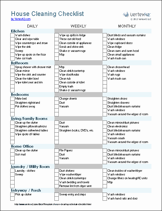 House Cleaning Checklist Template Inspirational New Blog 1 House Cleaning Checklist