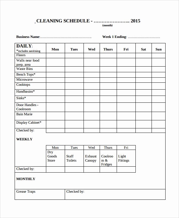 House Cleaning Checklist Template Inspirational Sample Cleaning Checklist 16 Documents In Word Pdf