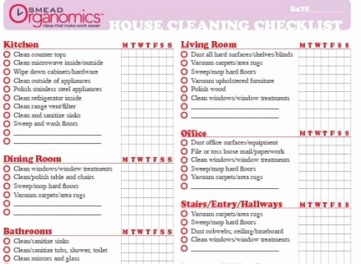 House Cleaning Checklist Template Lovely 7 House Cleaning List Templates Excel Pdf formats