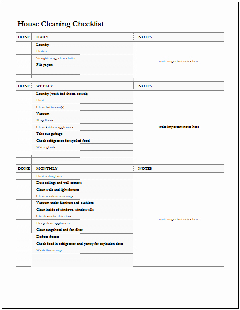 House Cleaning Checklist Template Luxury House Cleaning Checklist Template for Excel