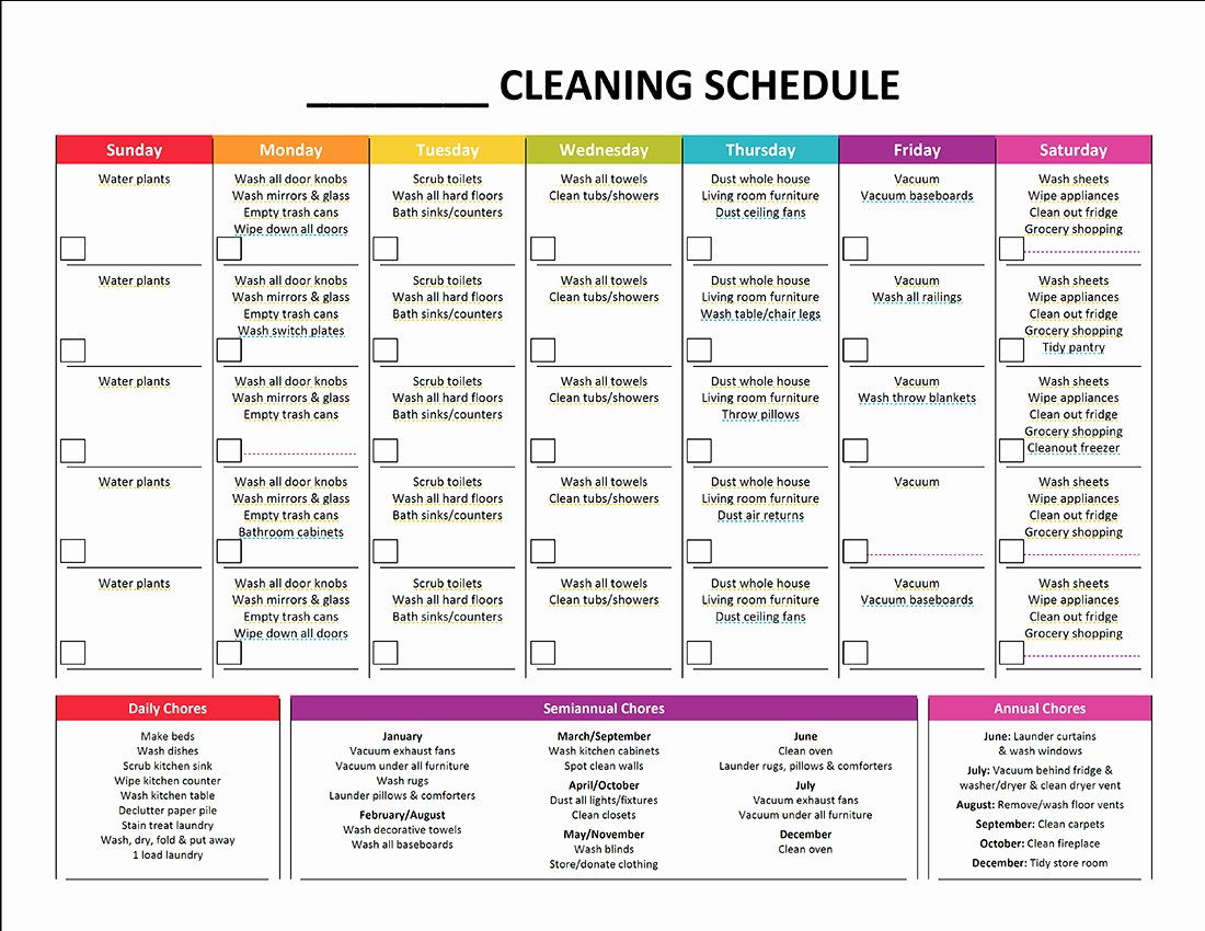 House Cleaning Checklist Template New Plete Housekeeping Printable Set