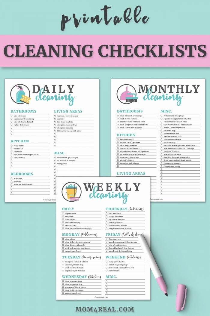House Cleaning Checklist Template Unique Printable Cleaning Checklists for Daily Weekly and
