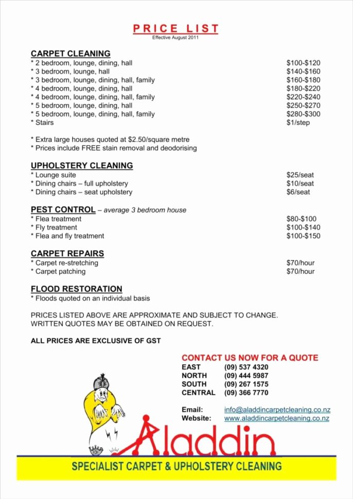 House Cleaning Price List Lovely House Cleaning Pricing Spreadsheet Spreadsheet Downloa