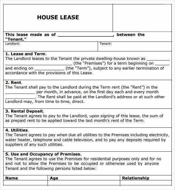 House Rental Agreement Template Fresh House Lease Agreement 7 Free Pdf Doc Download