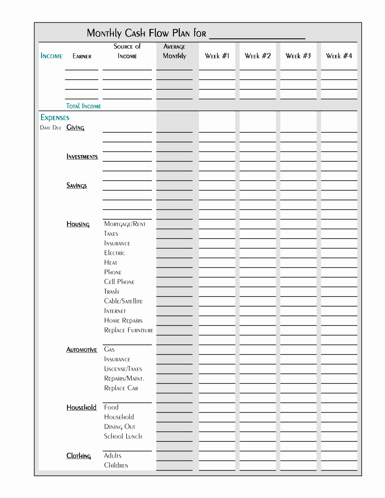 Household Budget Template Printable Awesome Free Printable Bud Worksheet Template