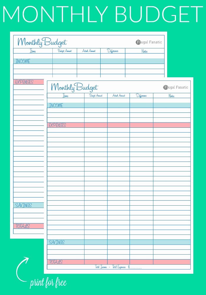 Household Budget Template Printable Elegant Blank Monthly Bud Worksheet Frugal Fanatic