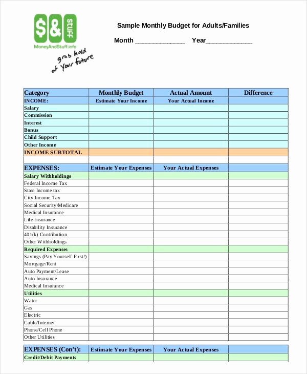 Household Budget Template Printable Fresh Pin On Excel Templates