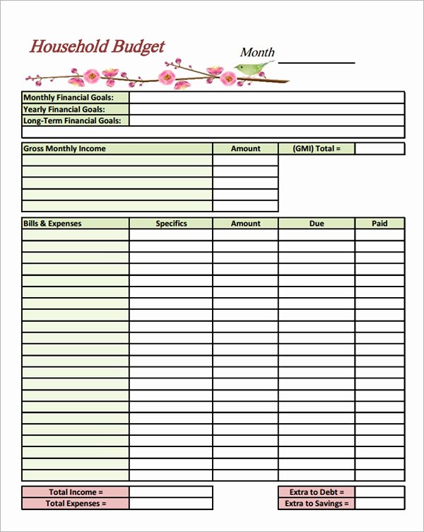 Household Budget Template Printable Inspirational Free 10 Household Bud Samples In Google Docs