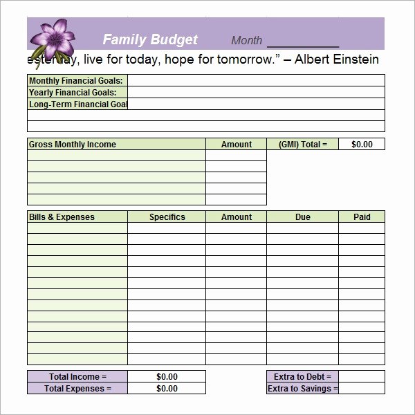 Household Budget Template Printable Lovely Sample Family Bud 12 Documents In Pdf Excel Word