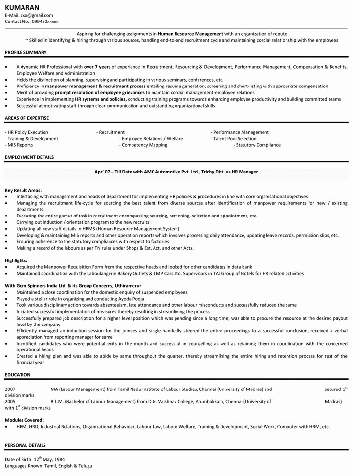 Human Resources Manager Resume Best Of Hiring Manager Resume
