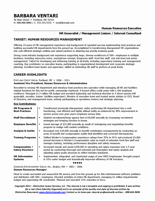 Human Resources Manager Resume Elegant Sample Resume for An Hr Manager Page 1