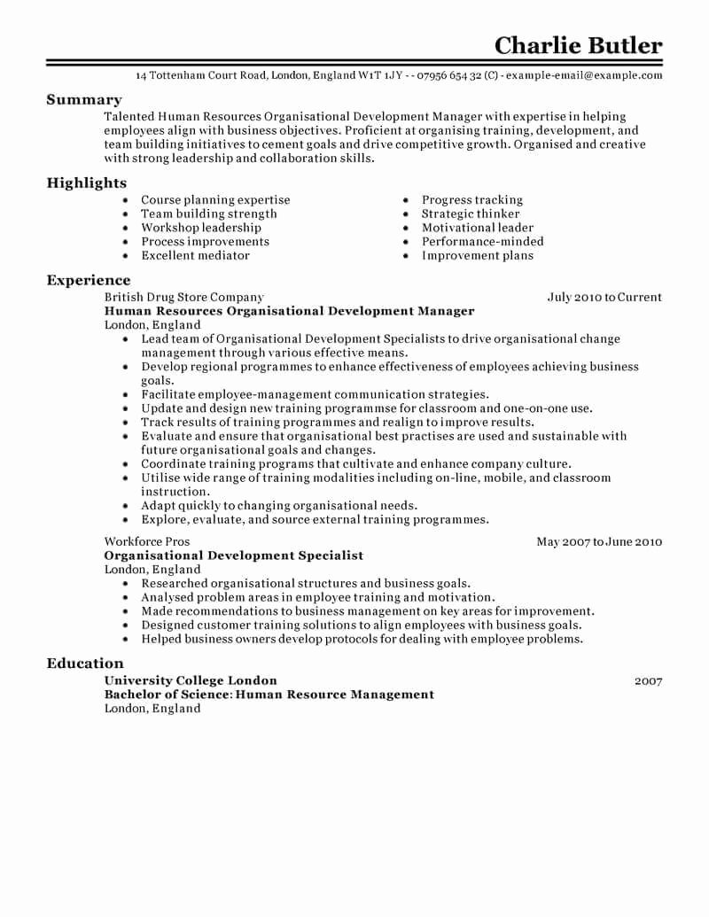 Human Resources Manager Resume Inspirational Amazing Human Resources Resume Examples