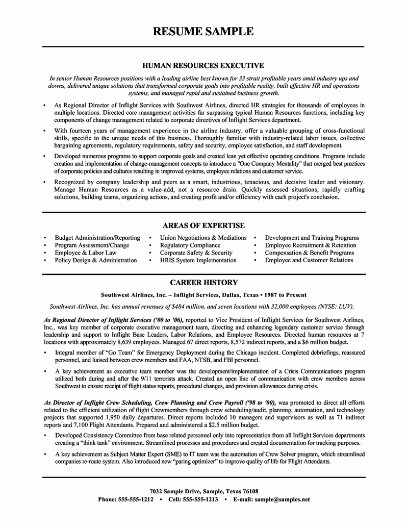 Human Resources Manager Resume Unique Sample Human Resources Manager Resume