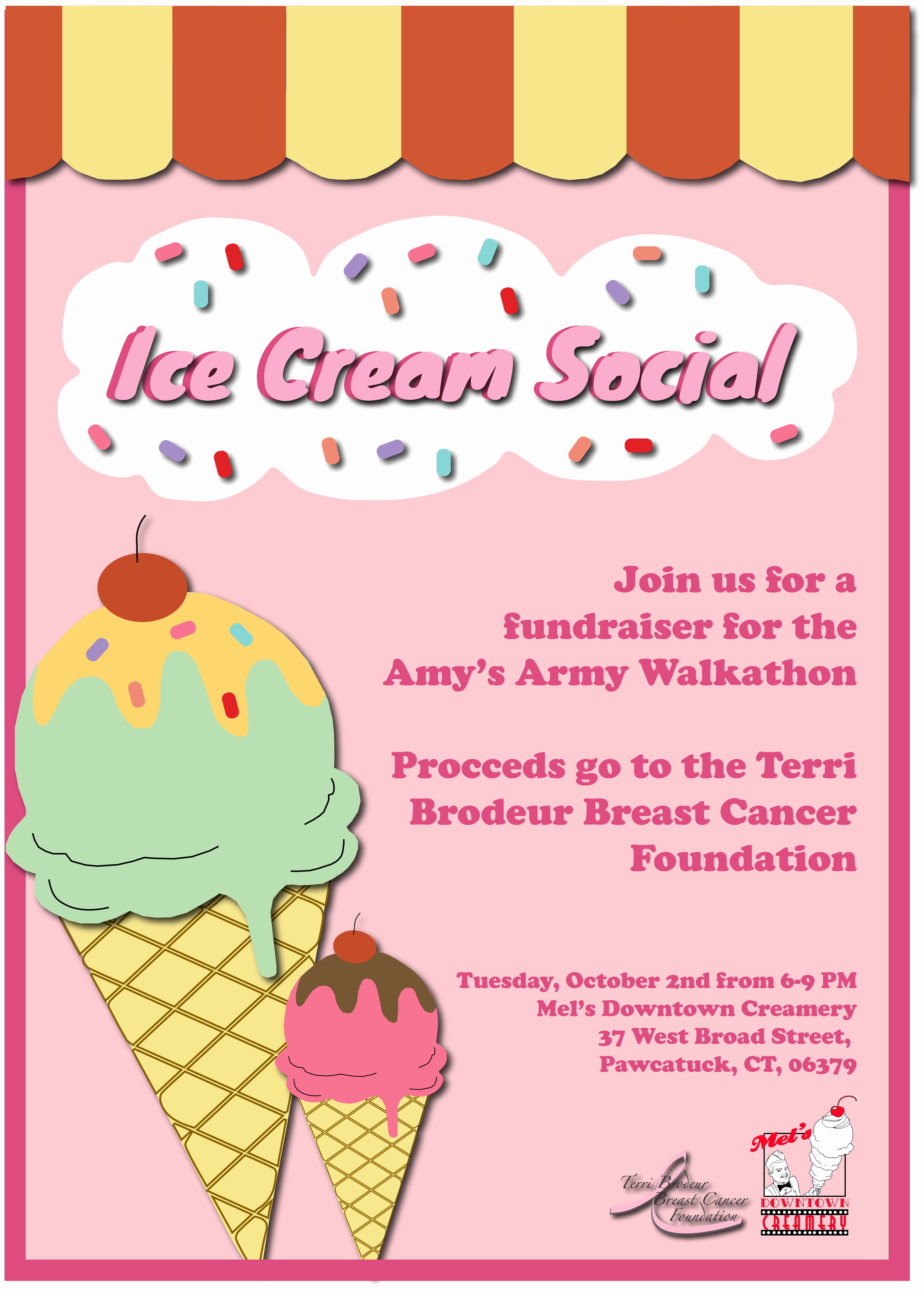 Ice Cream social Flyer Awesome Ice Cream social Flyer Terri Brodeur Breast Cancer
