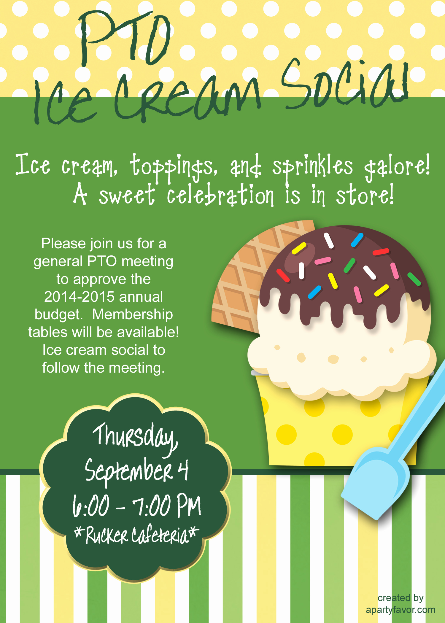 Ice Cream social Flyer Beautiful event Flyer for Ice Cream social Perfect for association