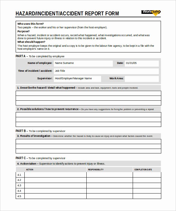 Incident Report Template Word Luxury 50 Incident Report Templates Pdf Docs Apple Pages