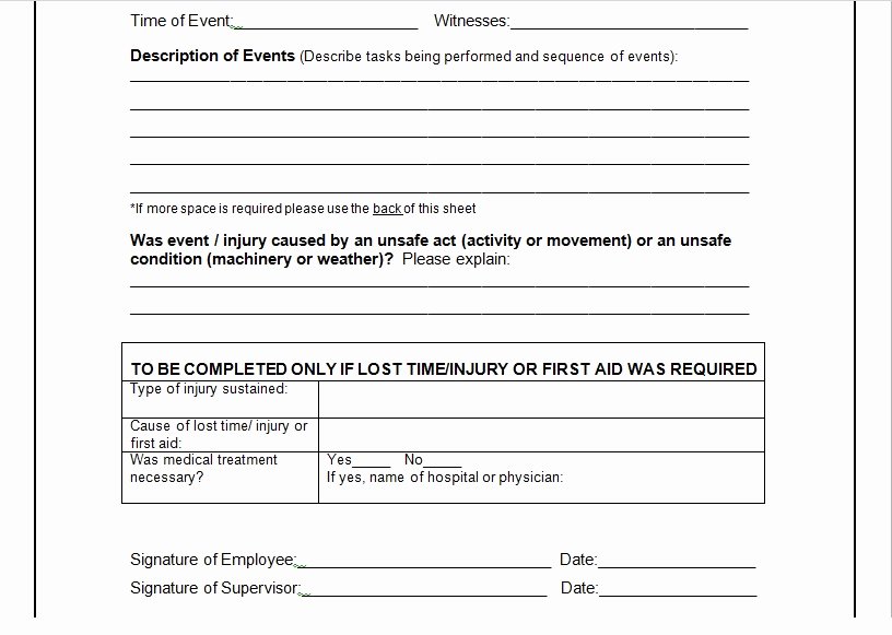 Incident Report Template Word New Incident Report form Template Microsoft Word Excel Tmp