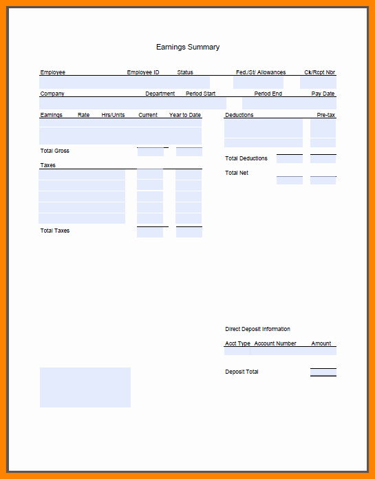 Independent Contractor Pay Stub Template Elegant 5 Printable Pay Stub Template Free