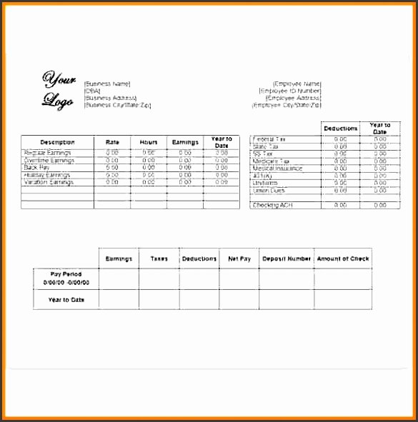 Independent Contractor Pay Stub Template Elegant 6 Free Pay Stub Template In Word Sampletemplatess
