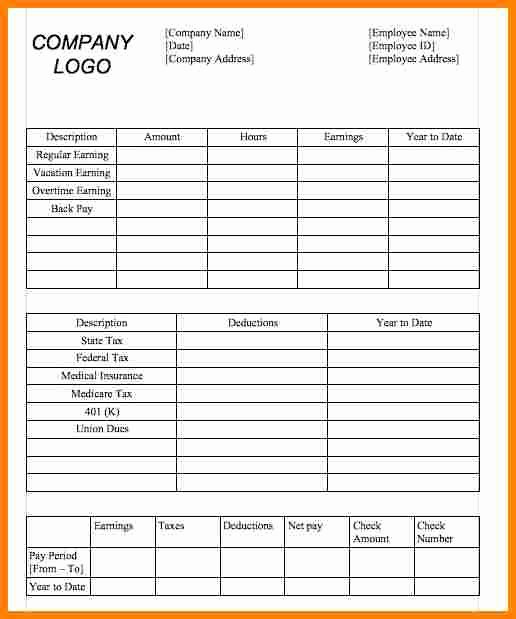 Independent Contractor Pay Stub Template Lovely 11 Simple Pay Stub Template