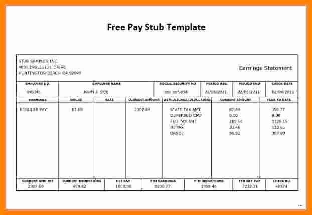 Independent Contractor Pay Stub Template New 12 Contractor Pay Stub Template