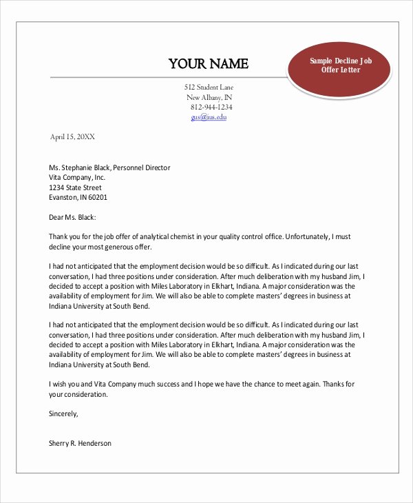 Job Offer Letter Example Beautiful Sample Job Fer Letter 8 Examples In Word Pdf