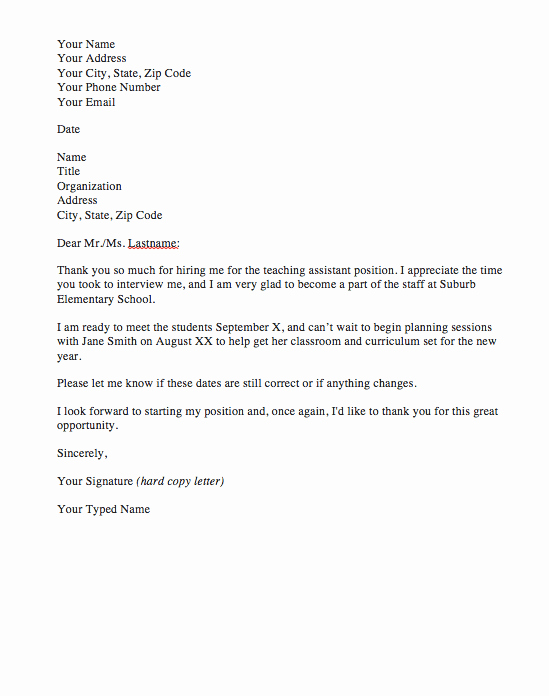 Job Offer Thank You Letter New Thank You Letter for Job Fer Contoh Surat