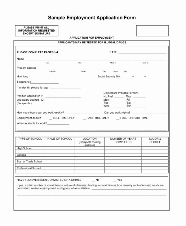 Jobs Application form Pdf Awesome Sample Job Application form 9 Free Documents In Pdf Doc