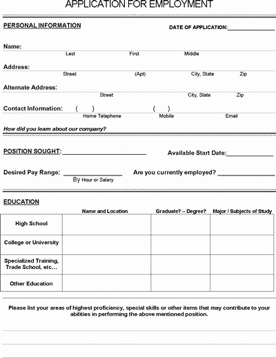 Jobs Application form Pdf Lovely Job Application form Pdf Download for Employers