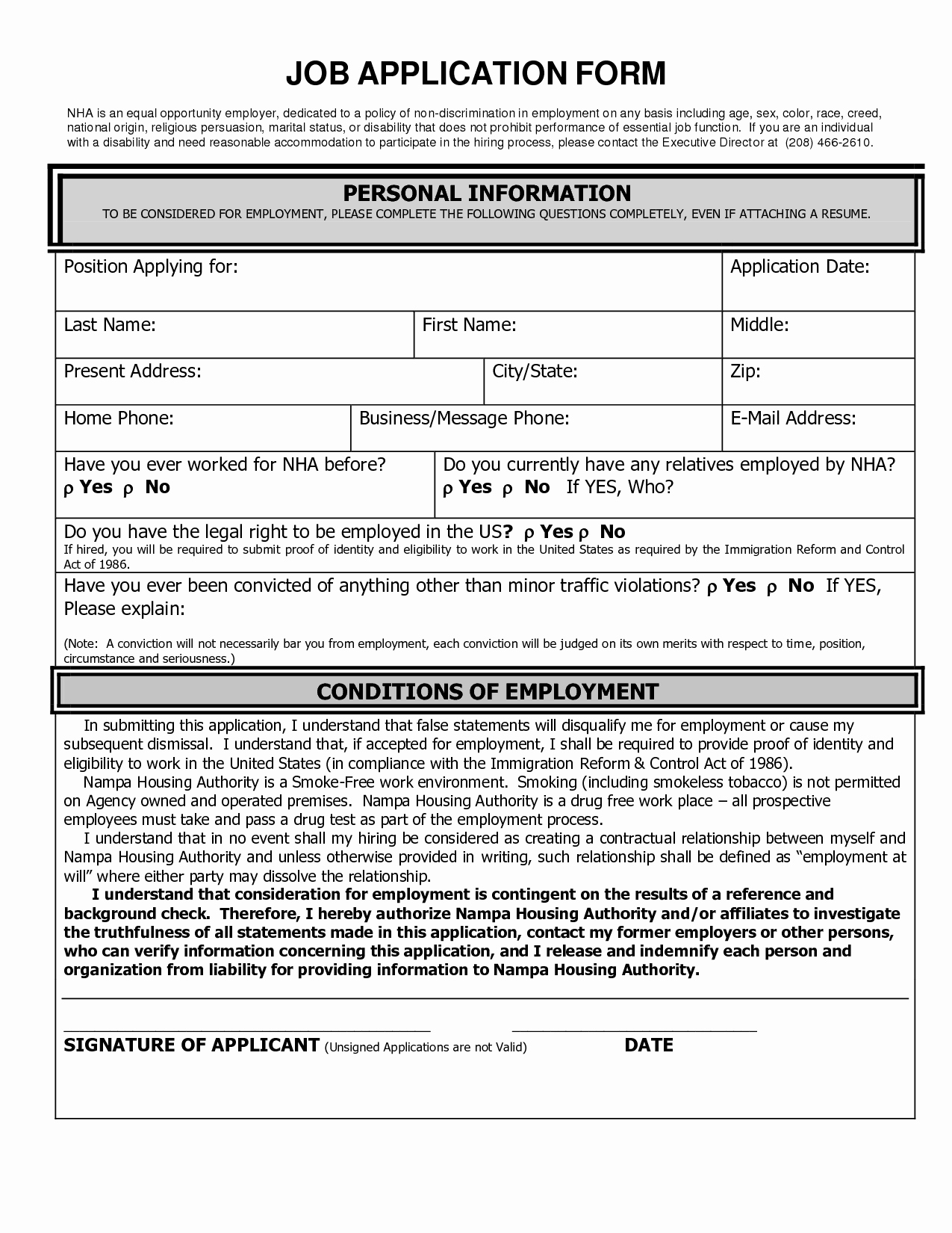 Jobs Application form Pdf Luxury Free Application for Employment Free Printable Documents