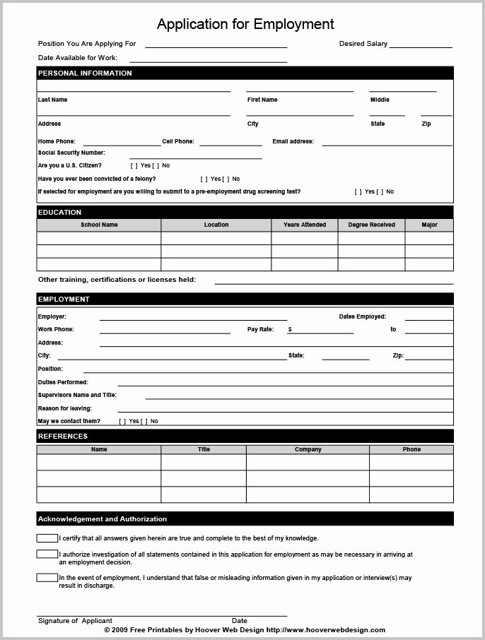 Jobs Application form Pdf Unique Employment Application form Pdf