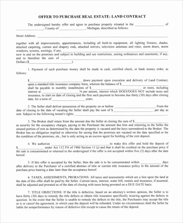 Land Purchase Agreement form Pdf Fresh 11 Land Contract Templates Free Word Pdf format