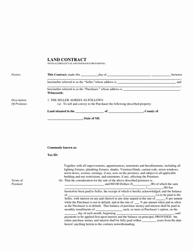 Land Purchase Agreement form Pdf Lovely Land Contract Template Free Download Create Edit Fill