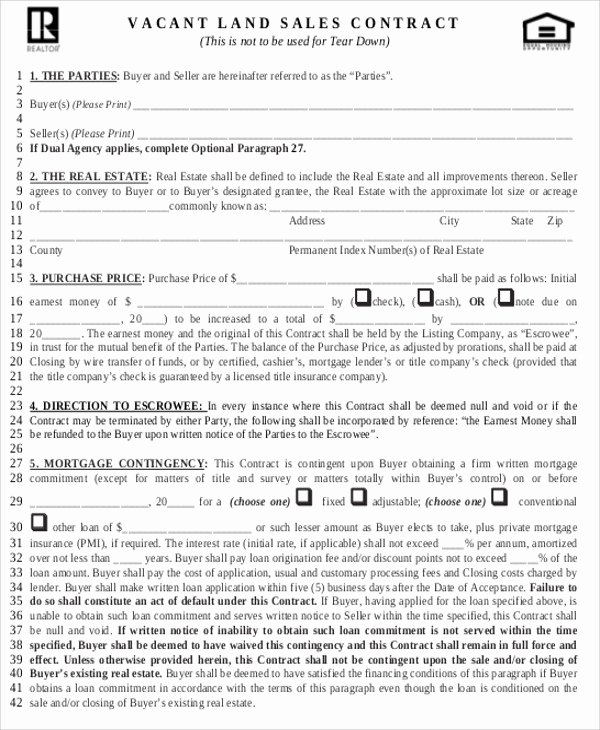 Land Purchase Agreement form Pdf Unique Sample Land Sales Contract 6 Examples In Word Pdf