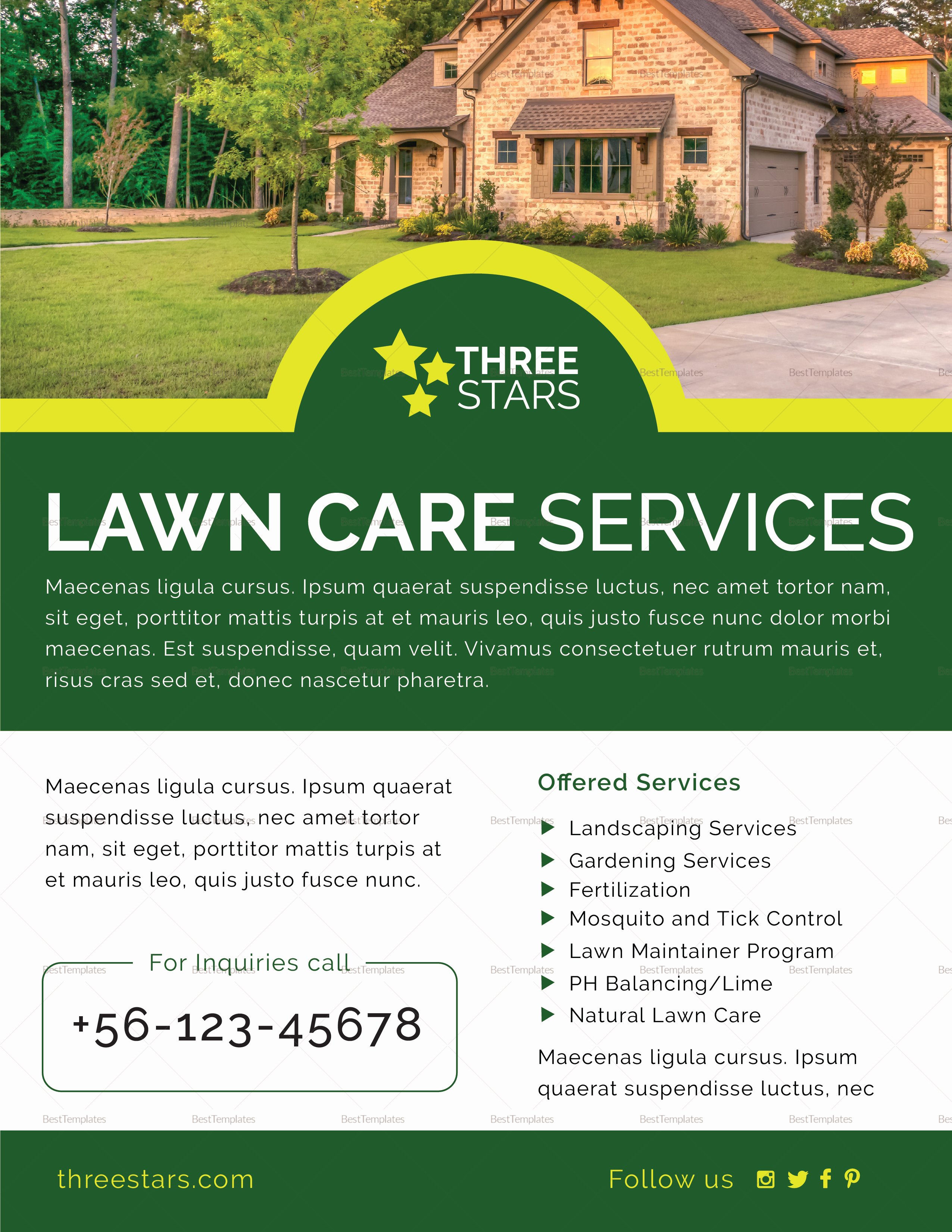 Lawn Care Flyer Template Elegant Lawn Care Flyer Design Template In Psd Word Publisher