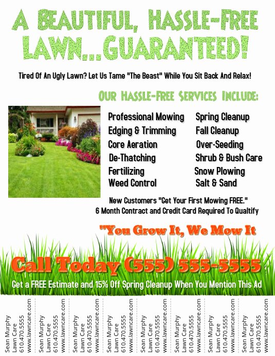 Lawn Care Flyer Template Elegant Lawn Service Template